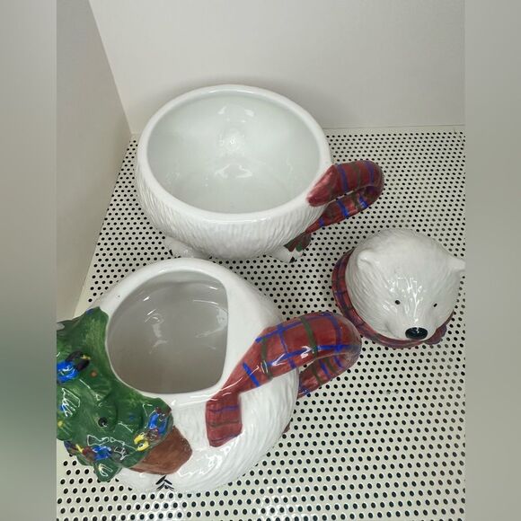 Vtg Pfaltzgraff Ceramic Glazed Polar Bear TeaPot W/Hot Chocolate Coffee  Cup Mug - Picture 4 of 4